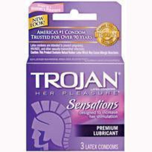 Trojan Her Pleasure 3 Pk Paradise Products Condoms