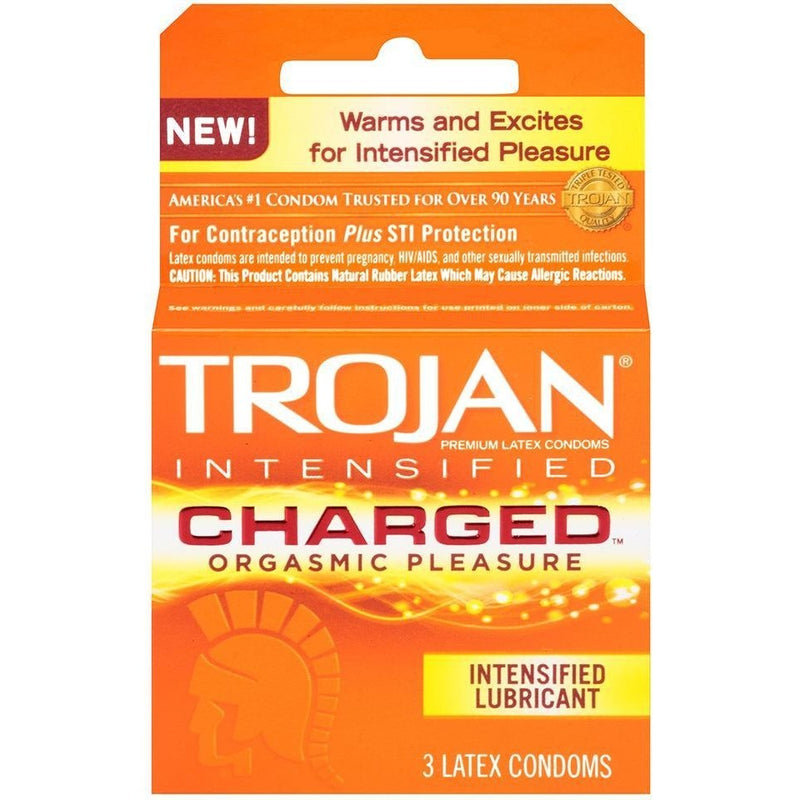 Trojan Intensified Charged 3 Pack Paradise Products Condoms