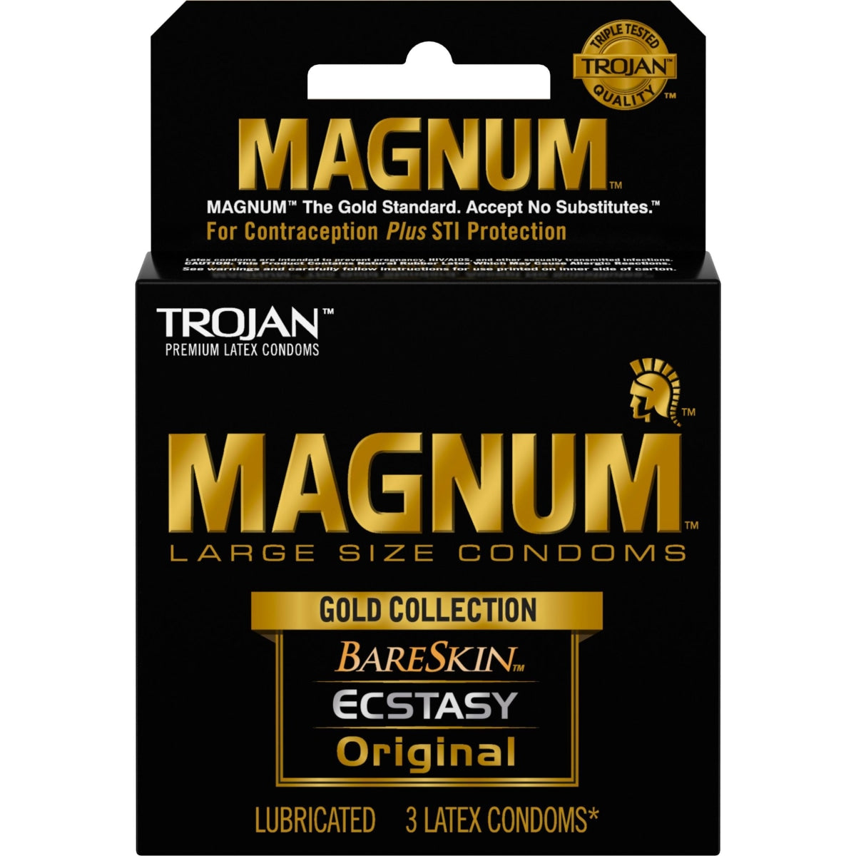 Trojan Magnum Gold Collection 3pk Intimates Adult Boutique