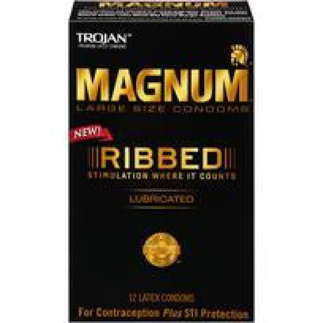 Trojan Magnum Ribbed 12 Pack Intimates Adult Boutique
