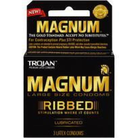 Trojan Magnum Ribbed 3pk Intimates Adult Boutique