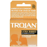 Trojan Ribbed 3pk Paradise Products Condoms