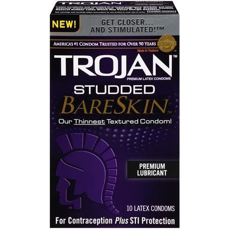 Trojan Studded Bareskin 10 Pack Intimates Adult Boutique