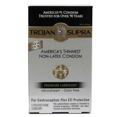 Trojan Supra Lubricated 6pc Paradise Products Condoms