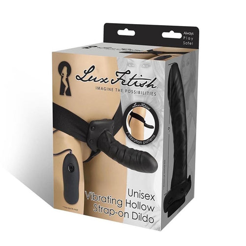 Unisex Vibrating Hollow Strap On Dildo Electric / Hustler Lingerie Sextoys for Couples