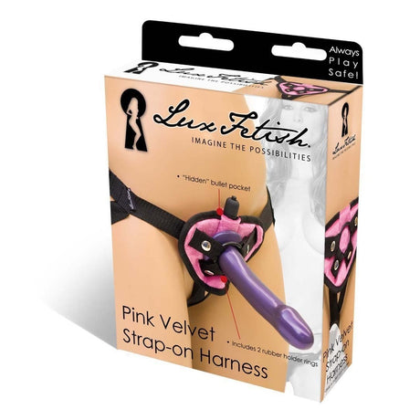 Velvet Knit Strap On Harness Pink Intimates Adult Boutique