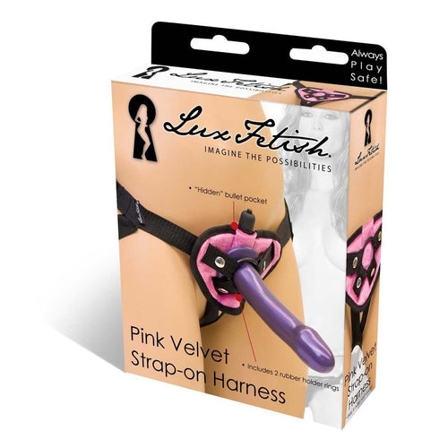 Velvet Knit Strap On Harness Pink Electric / Hustler Lingerie Fetish