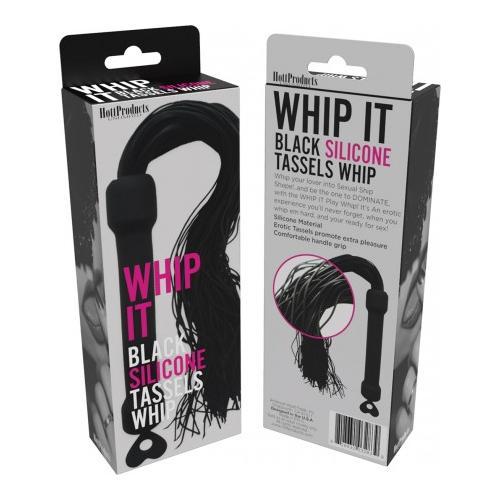 Whip It Black Pleasure Whip W- Tassels Intimates Adult Boutique